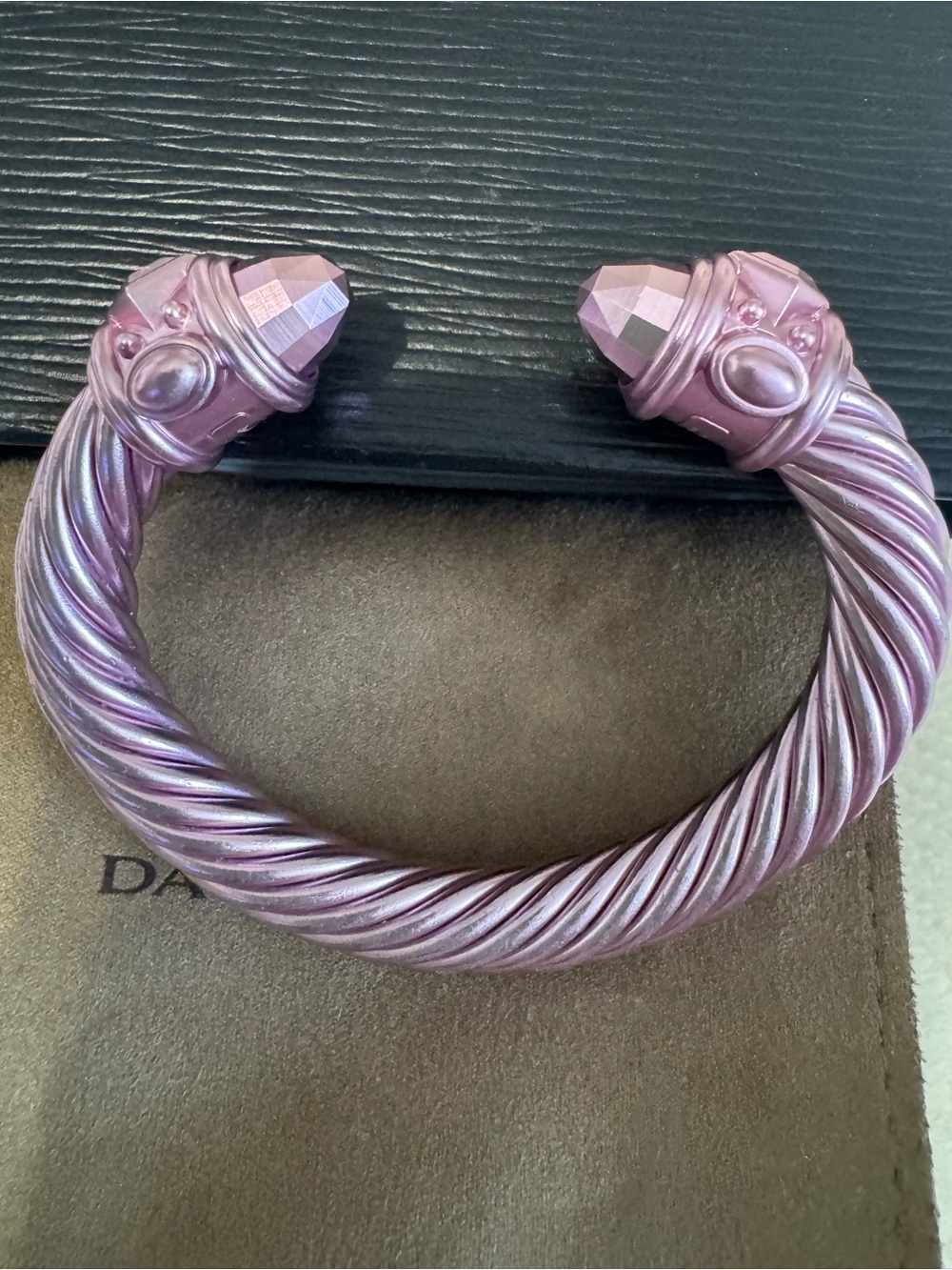 David Yurman Beautiful Pink Cable Cuff Bracelet - Picture 4 of 7